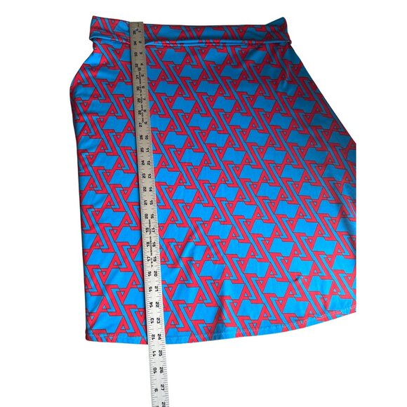 Lularoe Womens Blue & Red Geometric Print Elastic Waist Flared Stretch Skirt L - Picture 7 of 7